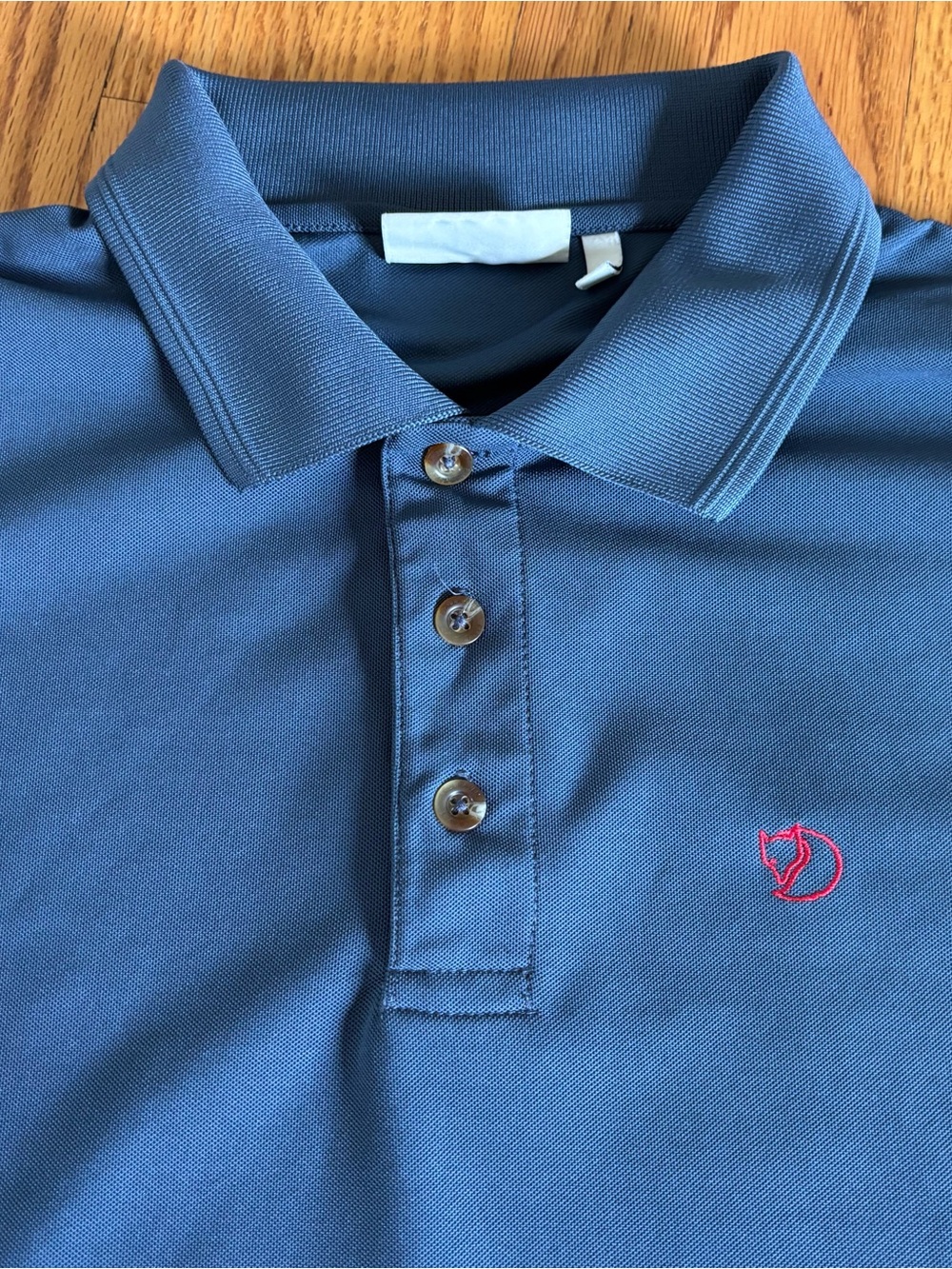 FJALLRAVEN Polo Shirt Mens Large Blue Crowley Pique